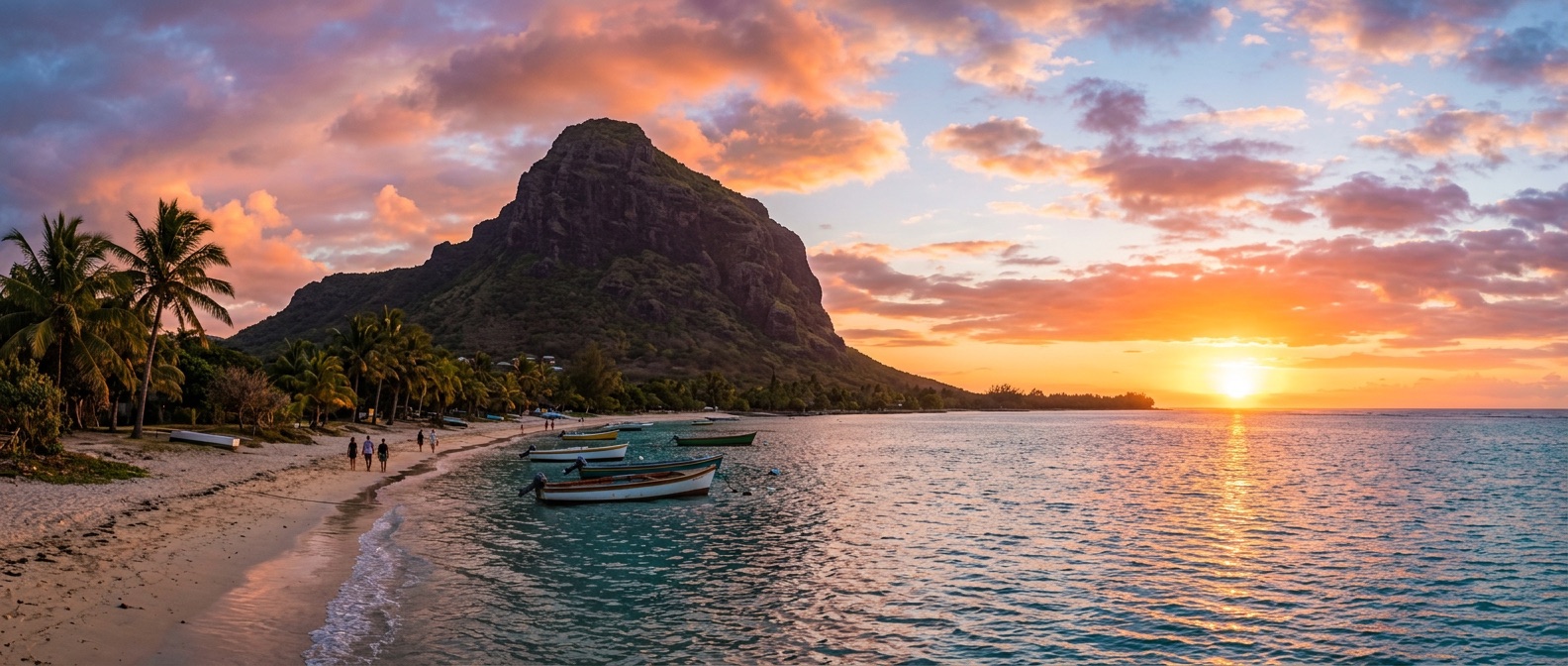 Unspoilt coastline of the south of Mauritius